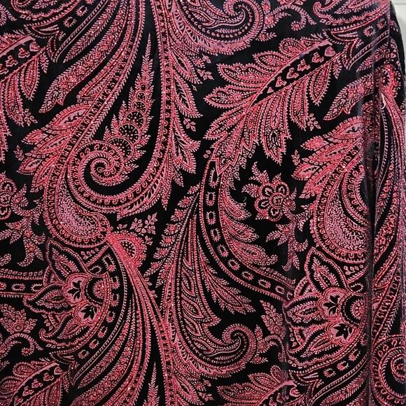 Vintage Sheri Martin Women's Black Velvet Red Sequin Jacket Overcoat SM Romantic - Picture 3 of 10